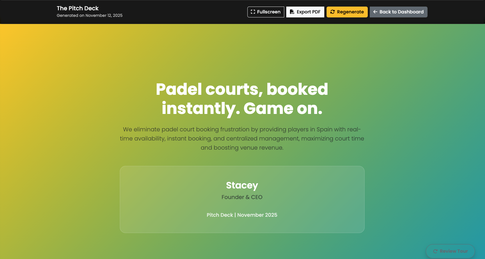 AI-Generated Pitch Deck